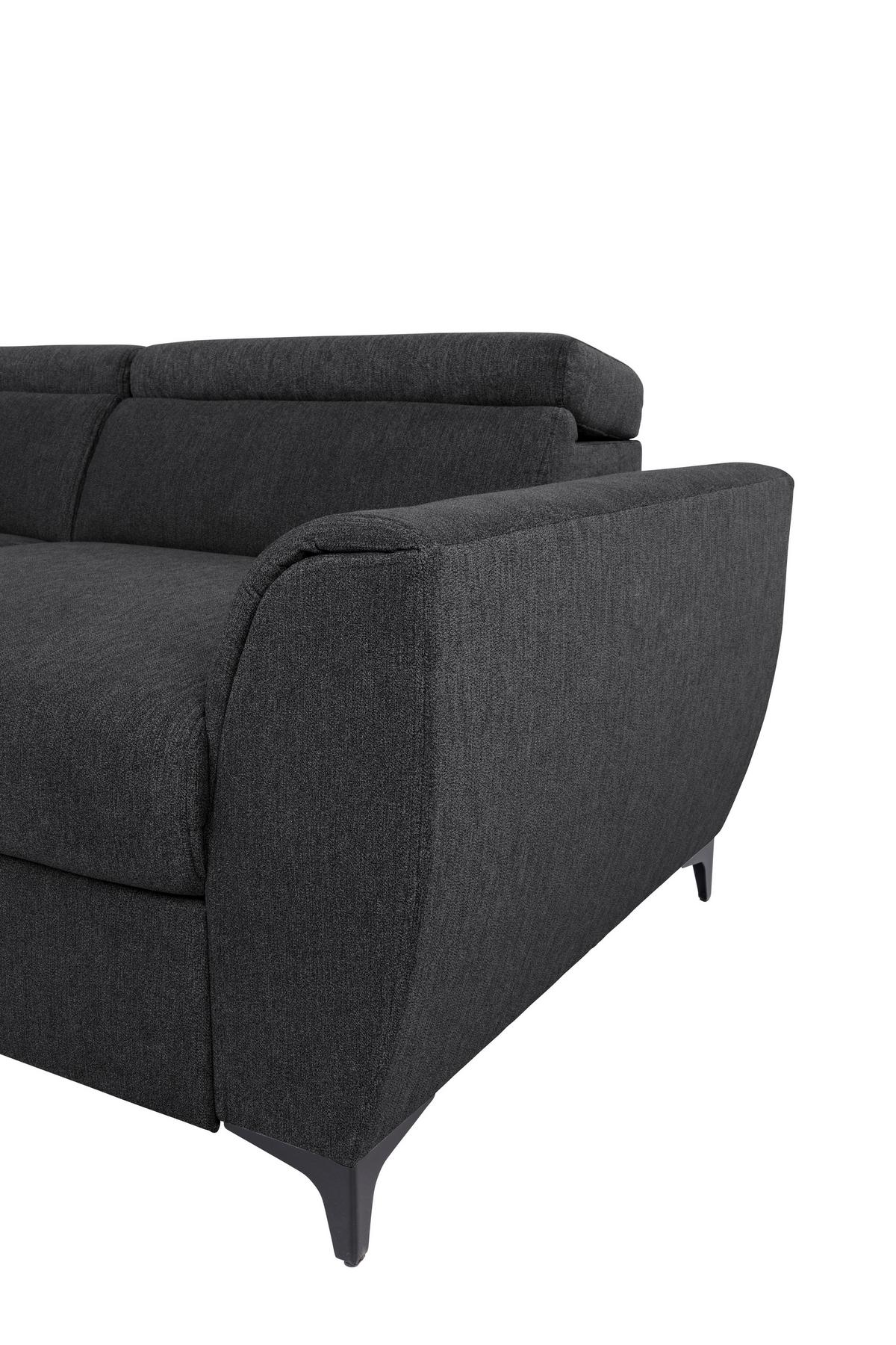 Kutna Garnitura Lapis - crna, Konvencionalno, tekstil/metal (217/255cm) - Modern Living