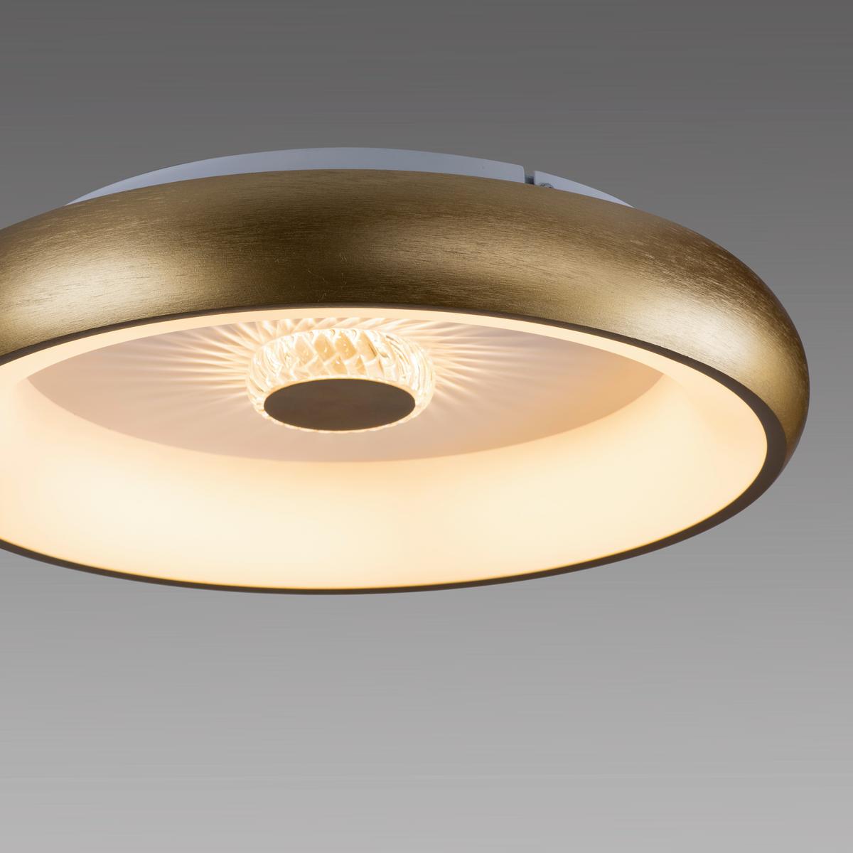 Stropna Led-svetilka Vertigo - barve medenine, kovina/umetna masa (46,5/46,5/9,5cm)