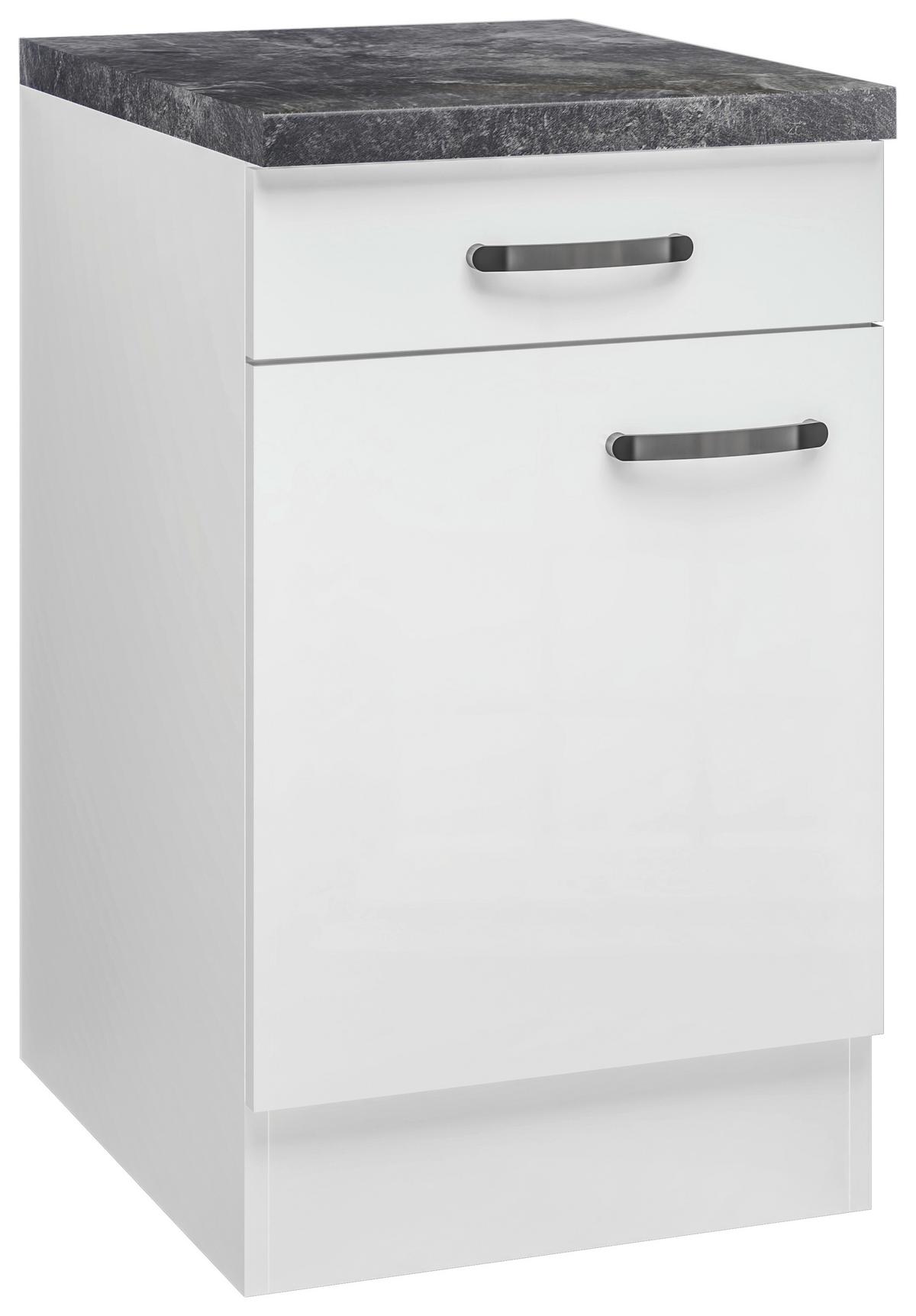 Kuhinjski Donji Element Alba Us50 - bijela/boje oplemenjenog čelika, Moderno, drvni materijal/metal (50/86/60cm)