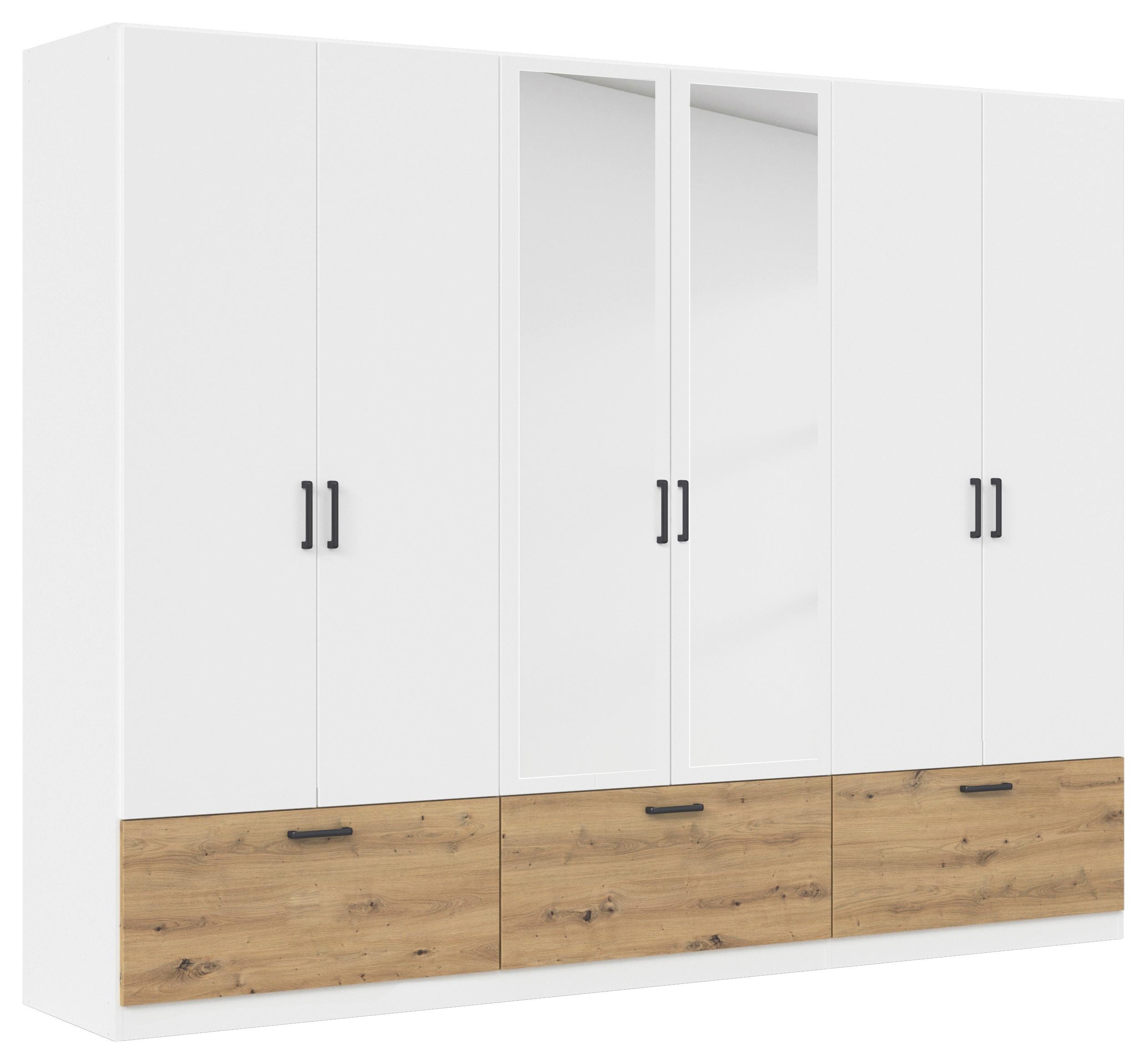 Omara Za Oblačila Bari, Bela, Barva Hrasta - siva/bela, Basics, kovina/leseni material (271/210/54cm) - Boxxx