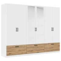 Omara Za Oblačila Bari, Bela, Barva Hrasta - siva/bela, Basics, kovina/leseni material (271/210/54cm) - Boxxx