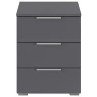 Noćni Stolić Mars 3l - siva/boje aluminija, Basics, drvni materijal/metal (40/52/40cm) - Modern Living