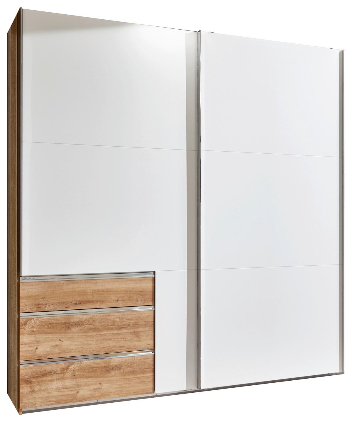 Ormar S Kliznim Vratima Level 36a - bijela/boje hrasta, Moderno, drvni materijal/metal (250/216/65cm) - Modern Living