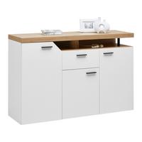 Kommode Nico Weiss/Eichefarben - Modern, Holzwerkstoff/Kunststoff (138/91/40cm) - Mömax