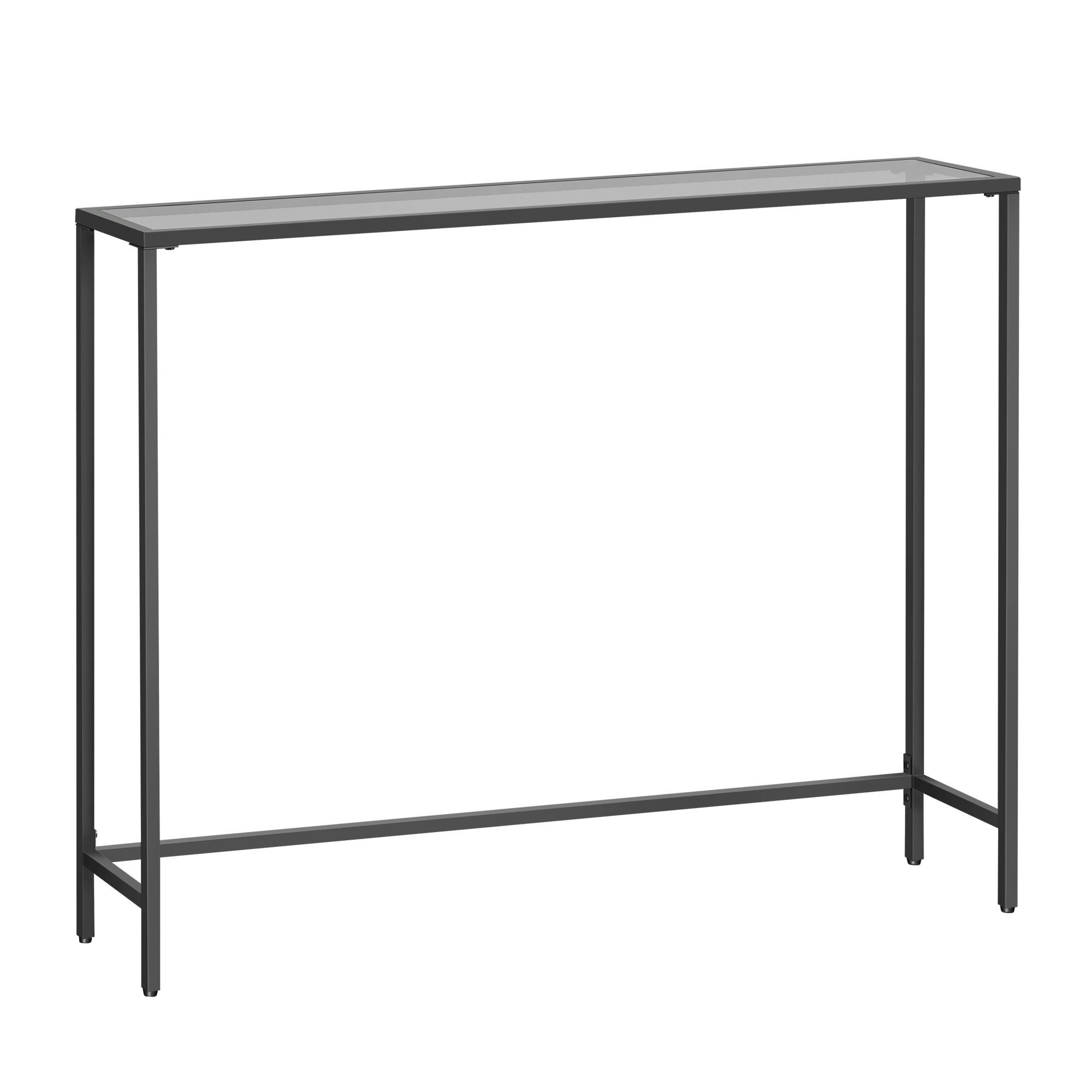 Beistelltisch in Schwarz ca. 100,5x80x20 cm - Schwarz, Trend, Glas/Metall (100,5/80/20cm) - MID.YOU