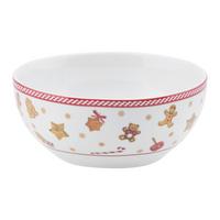 Müslischale XMAS-Ginger Rot/Weiß Ø ca. 15cm - Rot/Weiß, KONVENTIONELL, Keramik (15/6,6cm) - Mömax