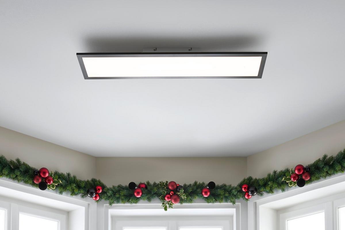 LED-Deckenleuchte Juo Schwarz/Weiß max. 18 Watt - Schwarz/Weiß, MODERN, Kunststoff/Metall (80/20/6,5cm) - Mömax
