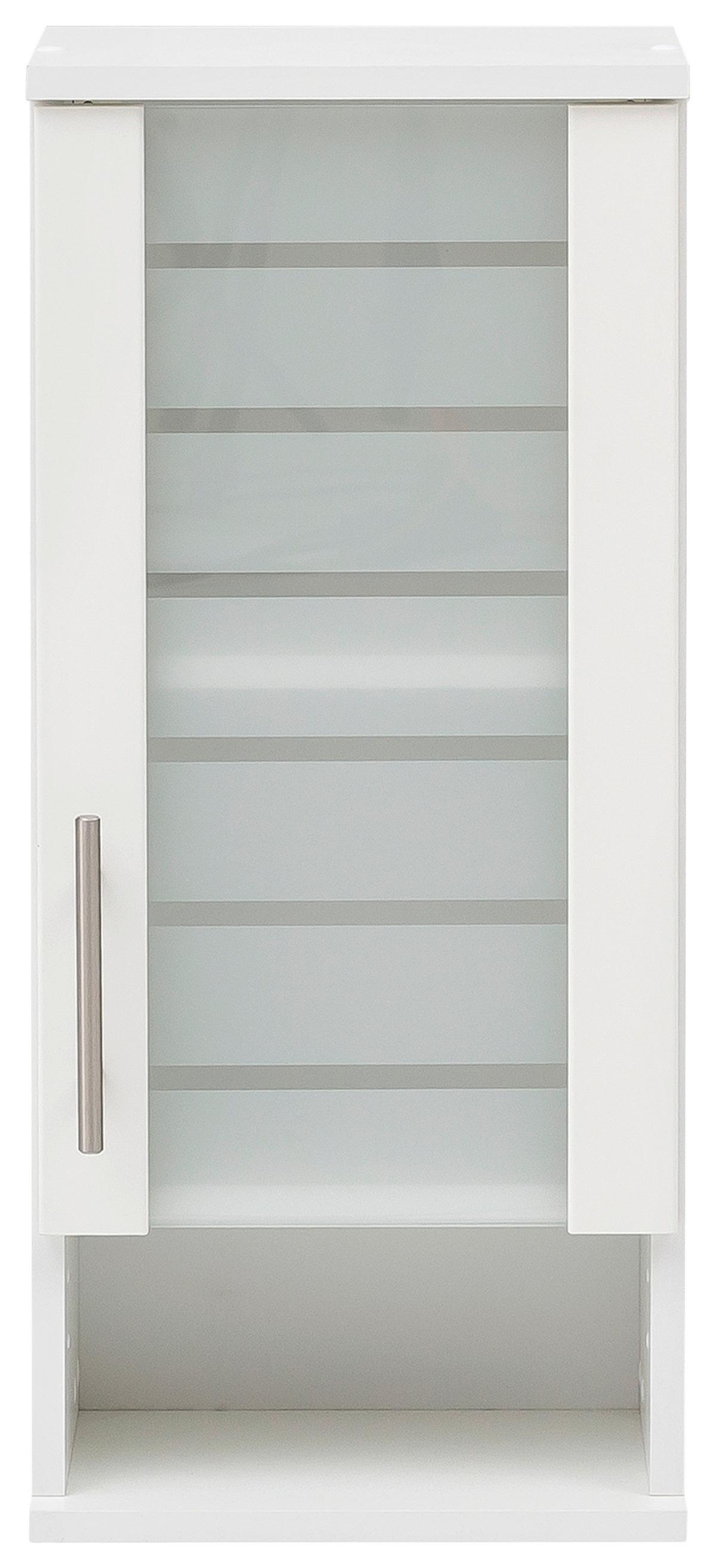 Hängeschrank Niko Weiß - Edelstahlfarben/Weiß, MODERN, Glas/Holzwerkstoff (30,3/70,8/20,5cm) - MID.YOU