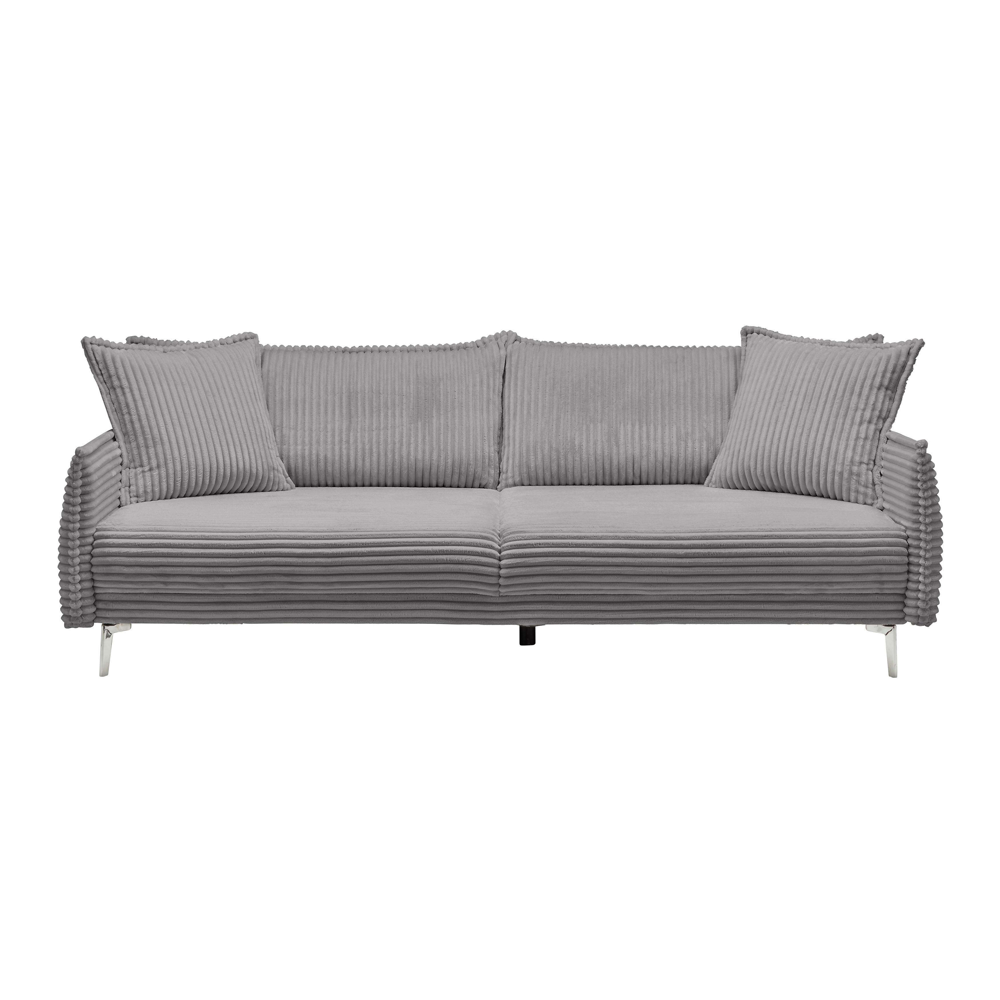 Mega Sofa Kiss - svijetlo siva/boje kroma, Moderno, drvo/metal (241/90/117cm) - Mömax