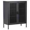 Sideboard Misha Schwarz ca. 80x101,5x40cm - Schwarz, Design, Metall (80/101.5/40cm) - Livetastic