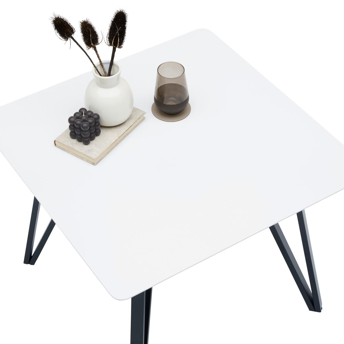 Măsuță de cafea NAPOLI - alb/negru, Modern, metal/material pe bază de lemn (70/45/70cm) - Modern Living