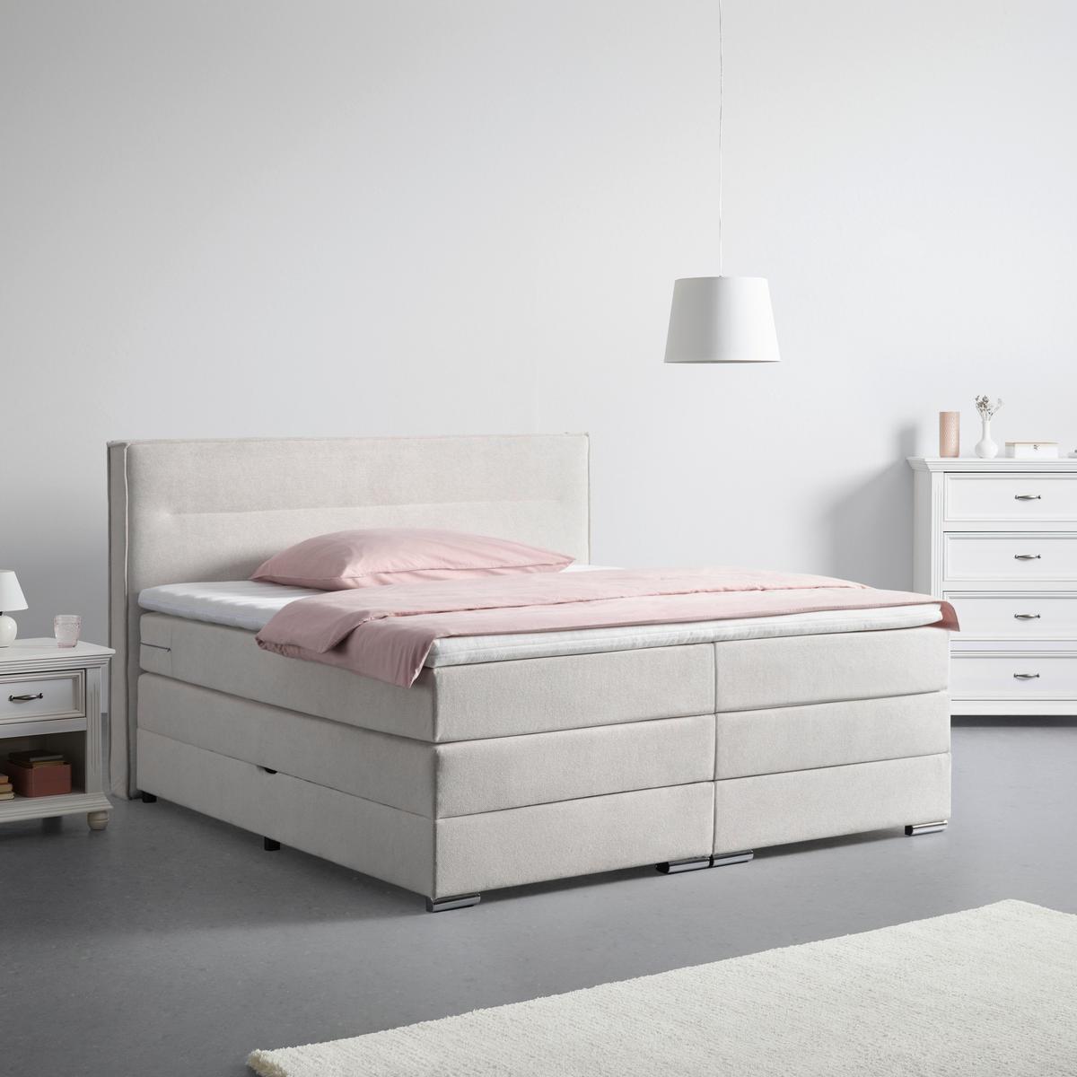 Boxspringbett Papilon in Grau ca. 180x200cm - Zinkfarben/Grau, Konventionell, Holz/Holzwerkstoff (180/200cm) - Premium Living
