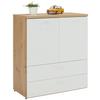 COMMODE LAGO - Wit/Eikenkleuren, Modern, Houtcomposiet (90/100/45cm) - Mömax