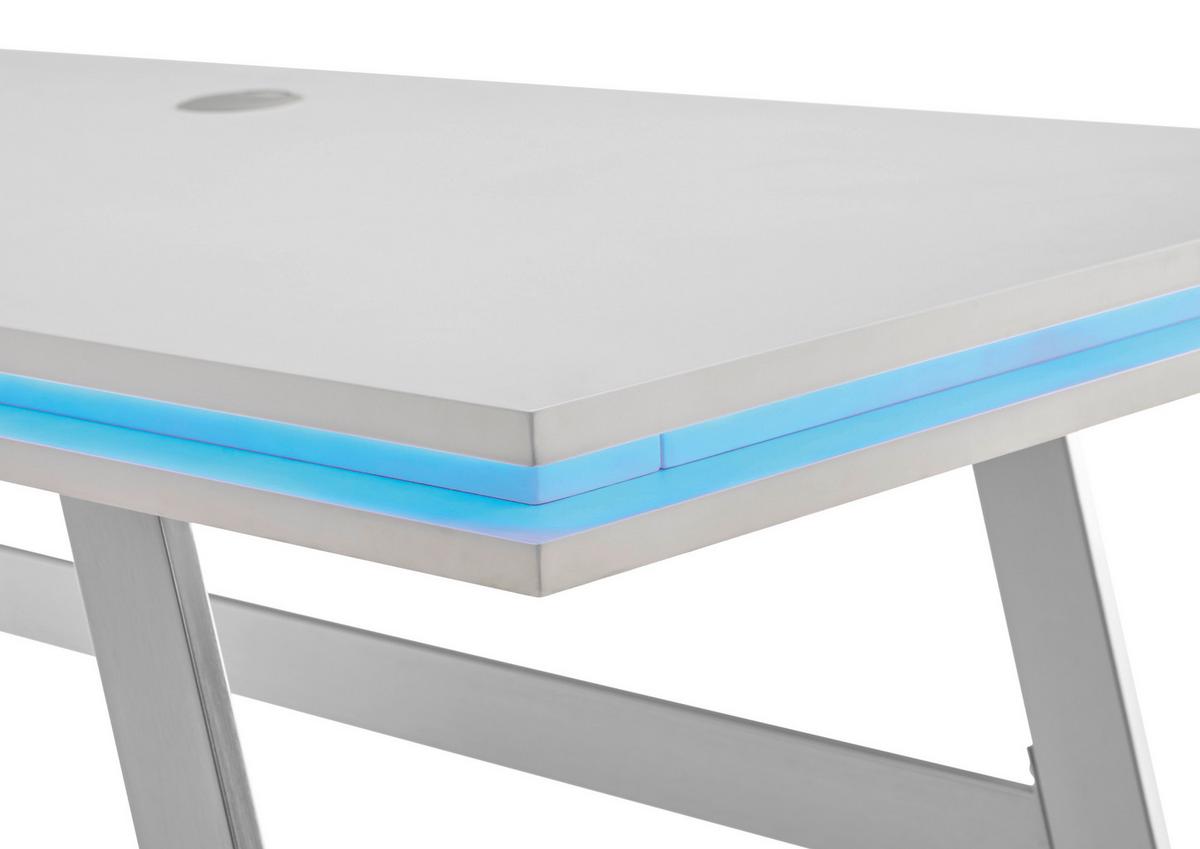 Pisalna Miza Tiflis 1 - barve nerjavečega jekla/bela, Moderno, kovina/leseni material (140/75/60cm) - Mömax