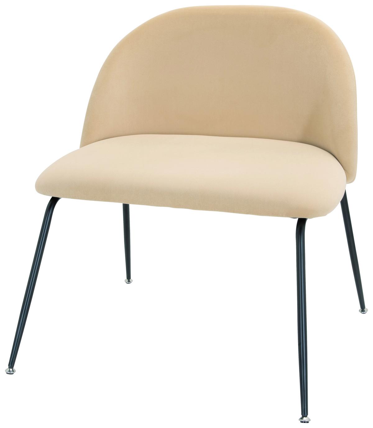 Stol Velvo, Bež - črna/bež, Basics, kovina/tekstil (72/80/65cm) - MID.YOU