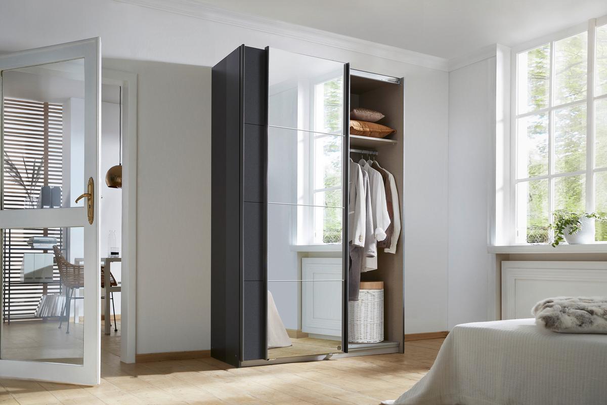 Ormar S Kliznim Vratima Subito - boje grafita/srebrne boje, Moderno, drvni materijal/metal (136/197/61cm) - Modern Living