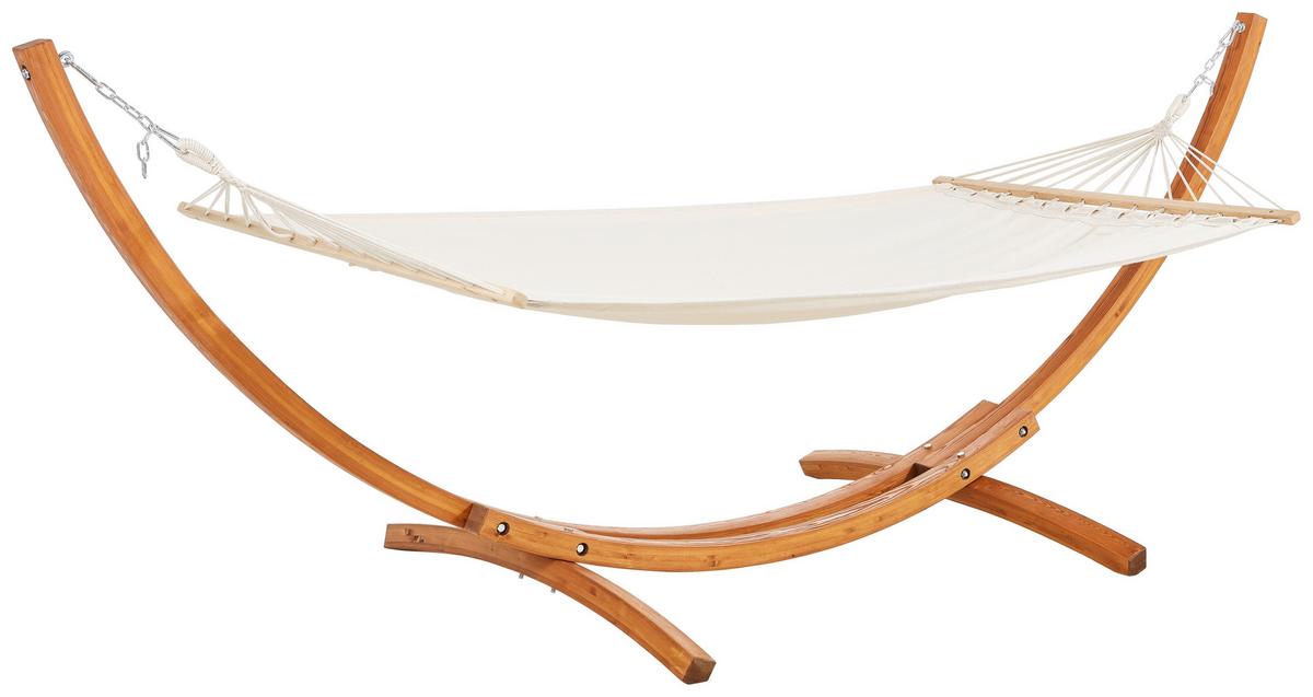 HAMAK CIARA - beżowy/brązowy, Lifestyle, drewno/tkanina (320/120/120cm) - Ambia Garden