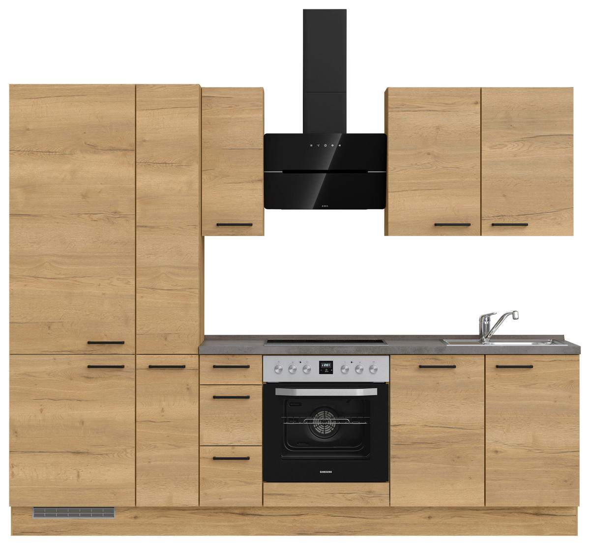 Küchenleerblock Structura High o. Geräte Eiche - Schieferfarben/Eichefarben, MODERN, Holzwerkstoff/Metall (270cm) - Nobilia