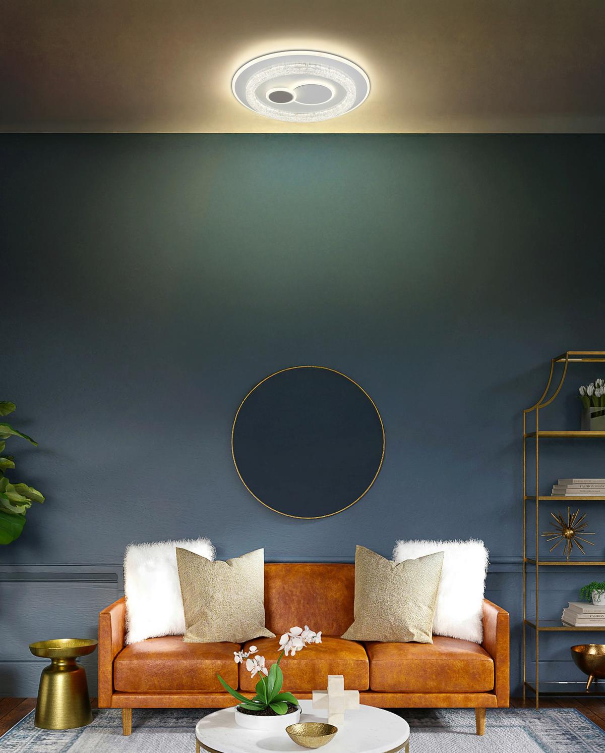 LED-DECKENLEUCHTE 41005  KRISWALL - Klar/Weiss, Basics, Kunststoff/Metall (49,5/6cm) - Globo