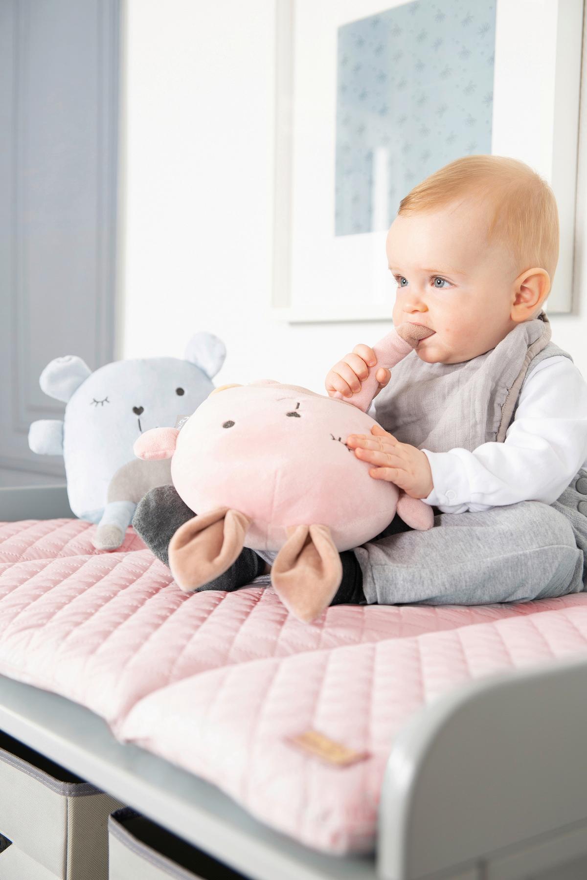 Wickelauflage Frosty Rosa ca. 85x75cm - Rosa, KONVENTIONELL, Textil (85/4/75cm) - Roba