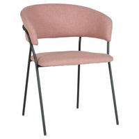 Armlehnstuhl Alice Rosa - Schwarz/Rosa, MODERN, Holz/Textil (53/80/59cm) - Based