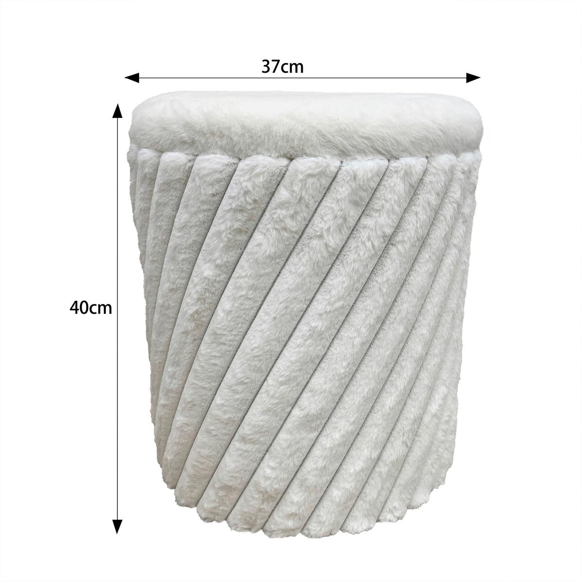 Hocker Cady Weiß - Weiß, ROMANTIK / LANDHAUS, Holzwerkstoff/Textil (37/40/37cm) - Mömax