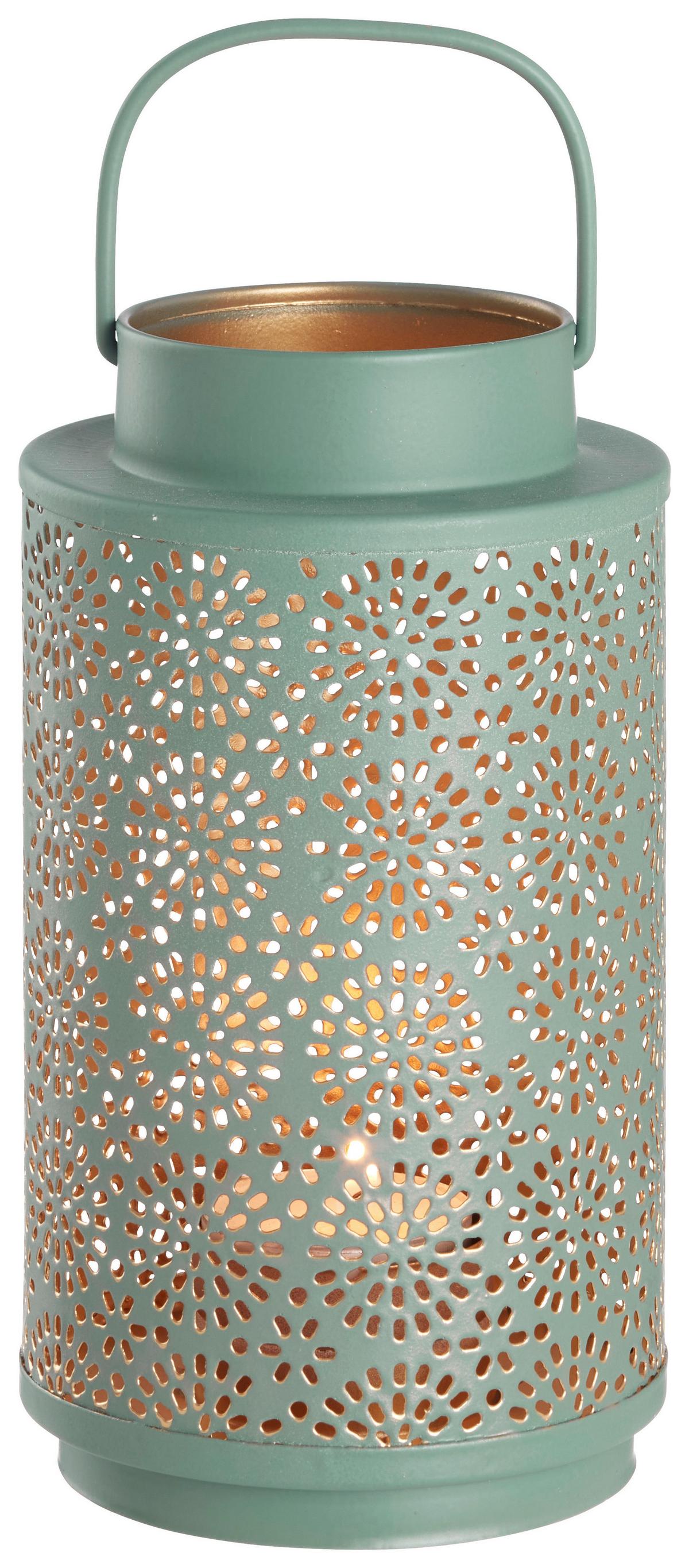 Windlicht Divan in diversen Farben - Blau/Weiss, Metall (9/16cm) - Modern Living