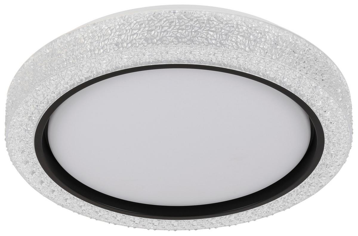 LED-Deckenleuchte Ozi in Schwarz/Transparent max.25W - Transparent/Schwarz, MODERN, Kunststoff/Metall (40/8cm) - Modern Living