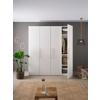 GARDEROB MED GÅNGJÄRNSDÖRRAR GLOSSY -TOP- - vit/kromfärg, Modern, metall/trämaterial (196/219/60cm) - Mömax
