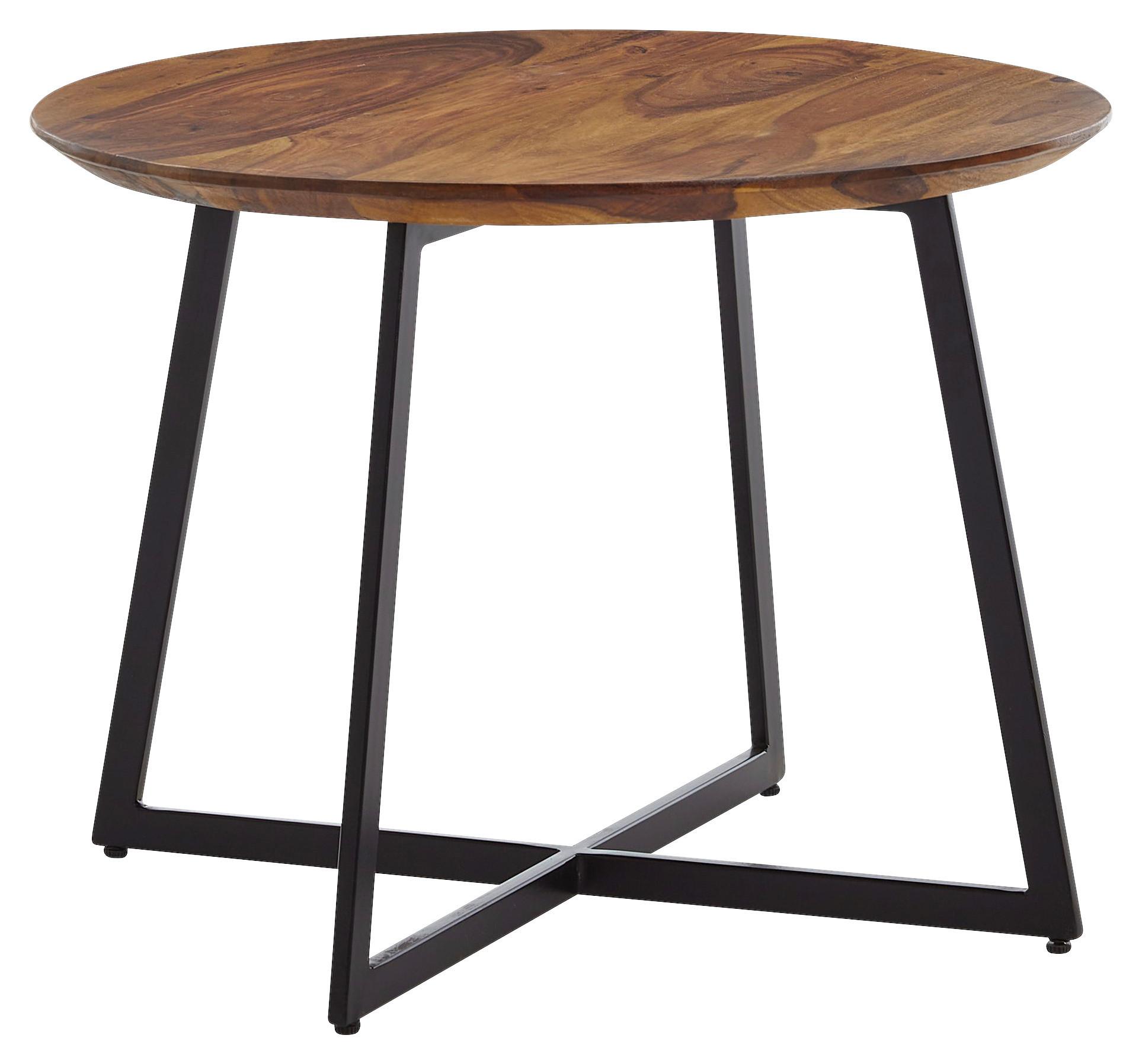 Klubska Miza Wohnling - črna/barve indijskega rožnega lesa, Moderno, kovina/les (60/60/45cm) - MID.YOU