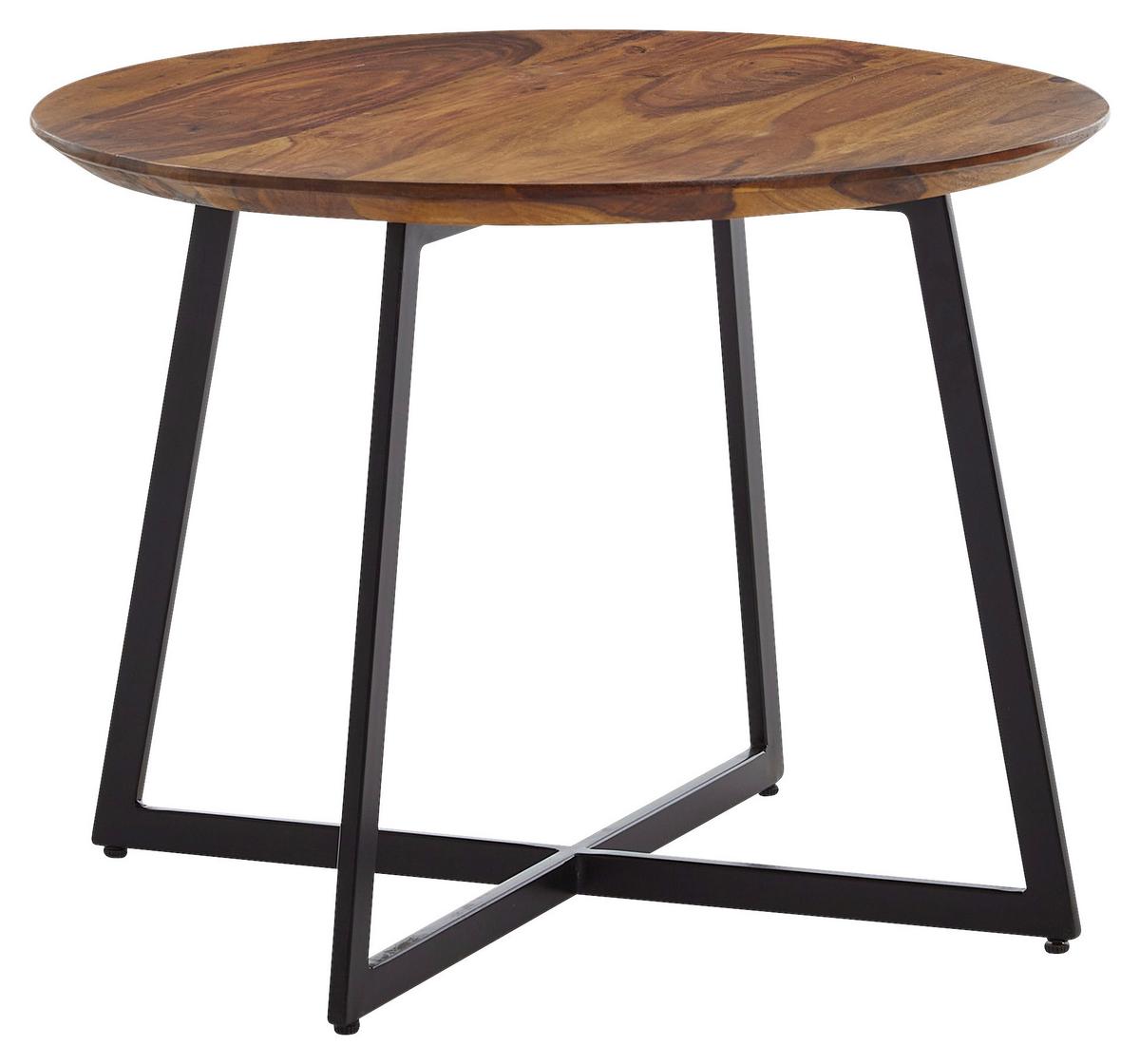 Klubska Miza Wohnling - črna/barve indijskega rožnega lesa, Moderno, kovina/les (60/60/45cm) - MID.YOU