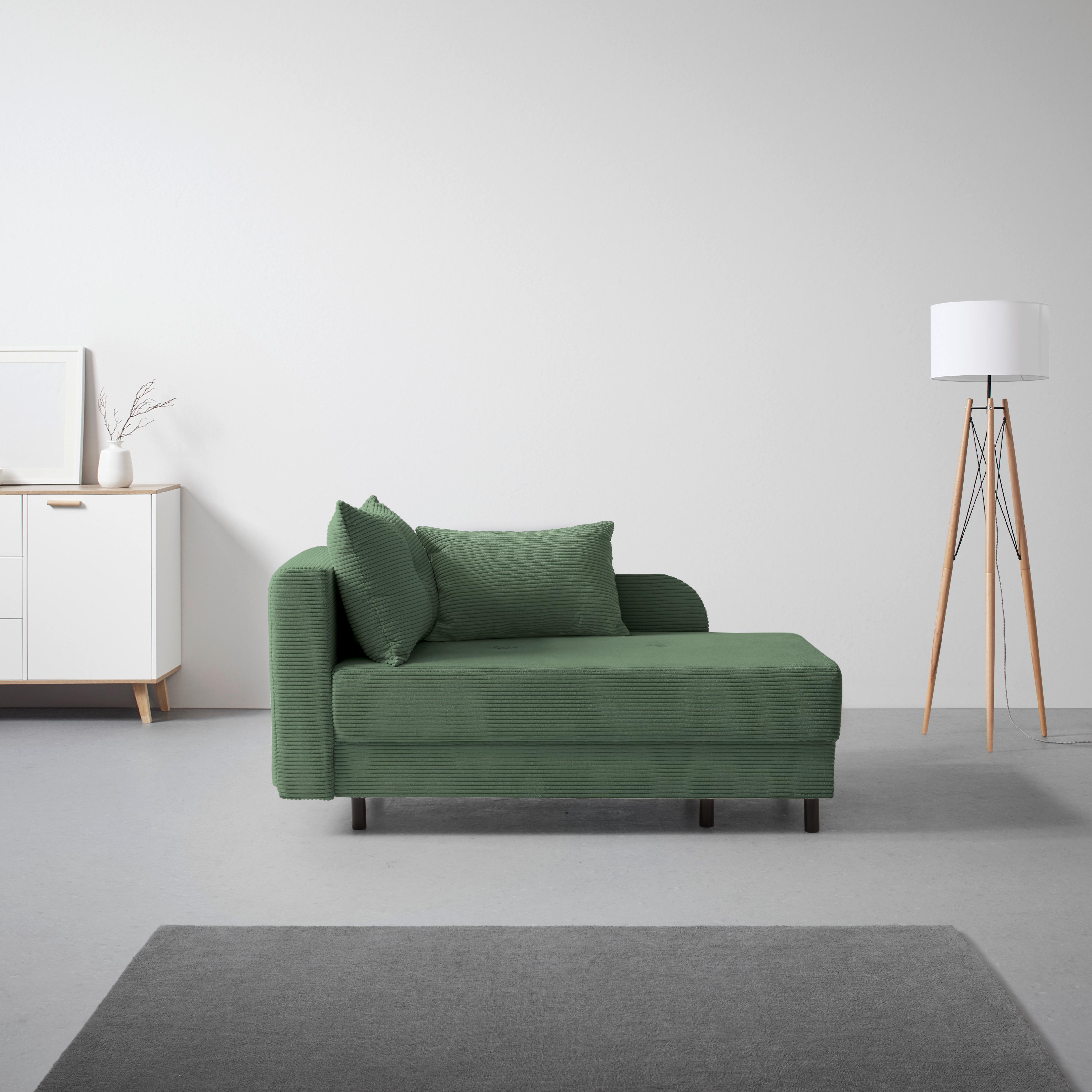 Liege Nova Olivgrün - Schwarz/Olivgrün, MODERN, Holz/Textil (85/62/145cm) - Mömax
