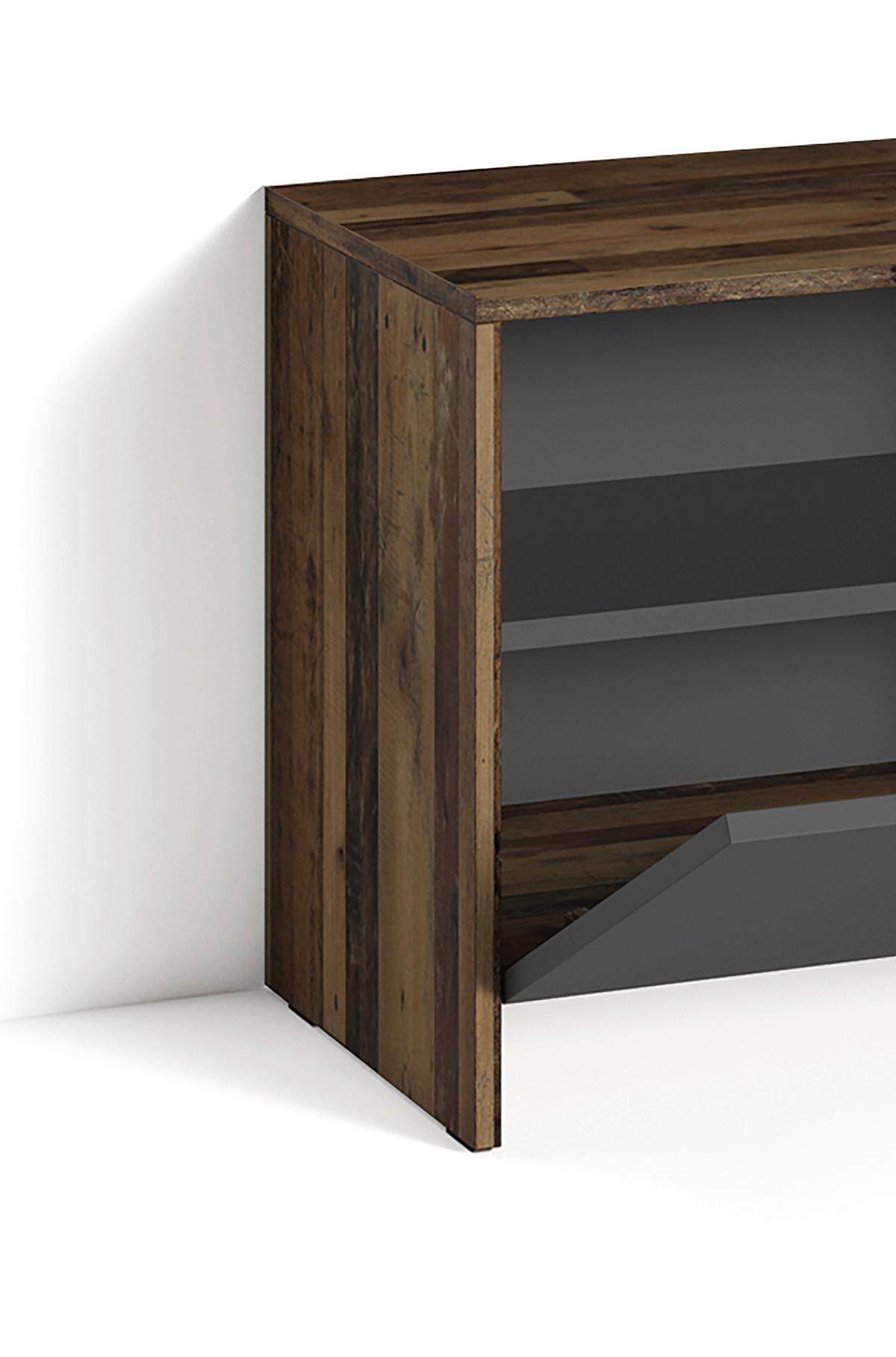 Garderobenbank Ben Alteiche/Anthrazit - Alteiche/Anthrazit, MODERN, Holzwerkstoff/Kunststoff (60/48/35cm) - MID.YOU