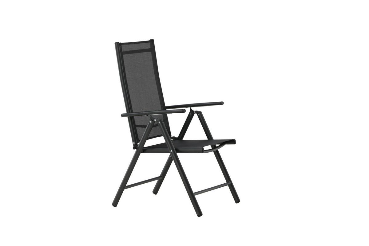 Gartenstuhl 2er-Set Break ca. 55x108 cm Schwarz - Schwarz, KONVENTIONELL, Kunststoff/Textil (55/108/62cm) - Gardenson