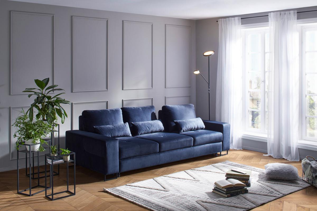 Trosjed Na Razvlačenje Simone - tamno plava/crna, Moderno, tekstil/metal (261/77-87/116cm) - Mömax