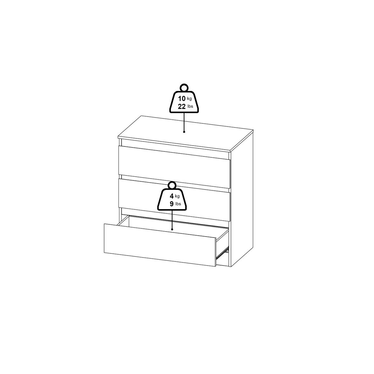 Kommode Mara Weiß Nachbildung - Weiß, KONVENTIONELL, Holz (77/80/42cm) - Mömax