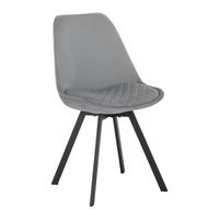 Stuhl Mia Grau Samtbezug Gepolstert - Schwarz/Grau, MODERN, Holz/Textil (49/83/53cm) - Bessagi Home