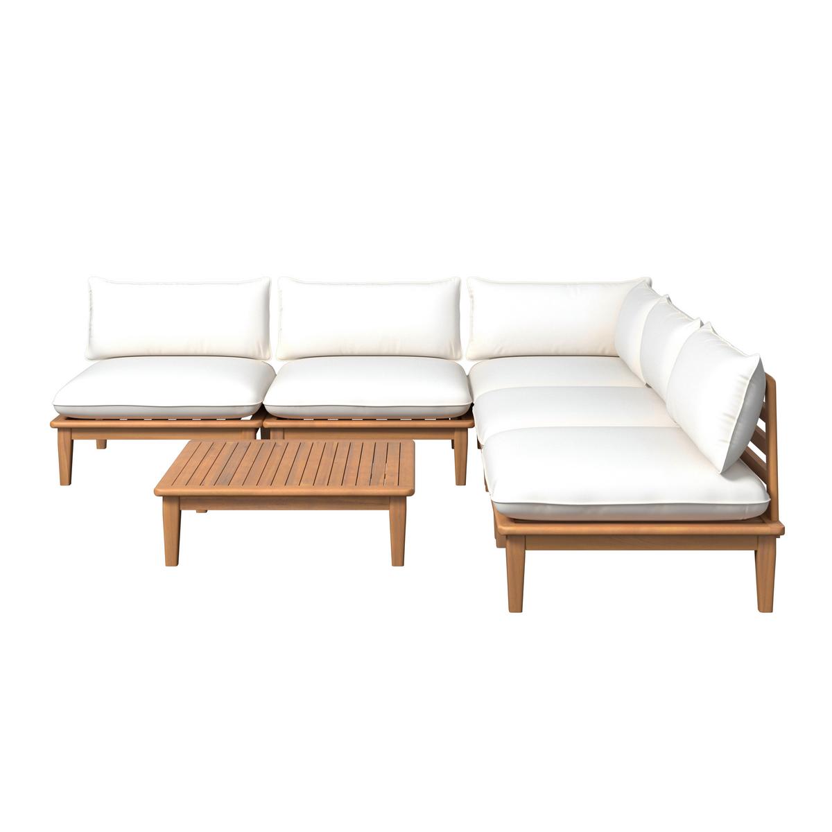 KOMPLET MEBLI TARASOWYCH BORNEO - beżowy/kolor akacjowy, Modern, drewno (80/65/80cm) - Ambia Garden