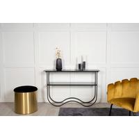 BEISTELLTISCH WAVY - Schwarz, Design, Glas/Metall (117/33,5/76cm) - Livetastic