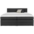 Boxspringbett in Schwarz, ca. 180x200cm - Schwarz, Kunststoff/Textil (202/188/90,5cm) - MODERN LIVING