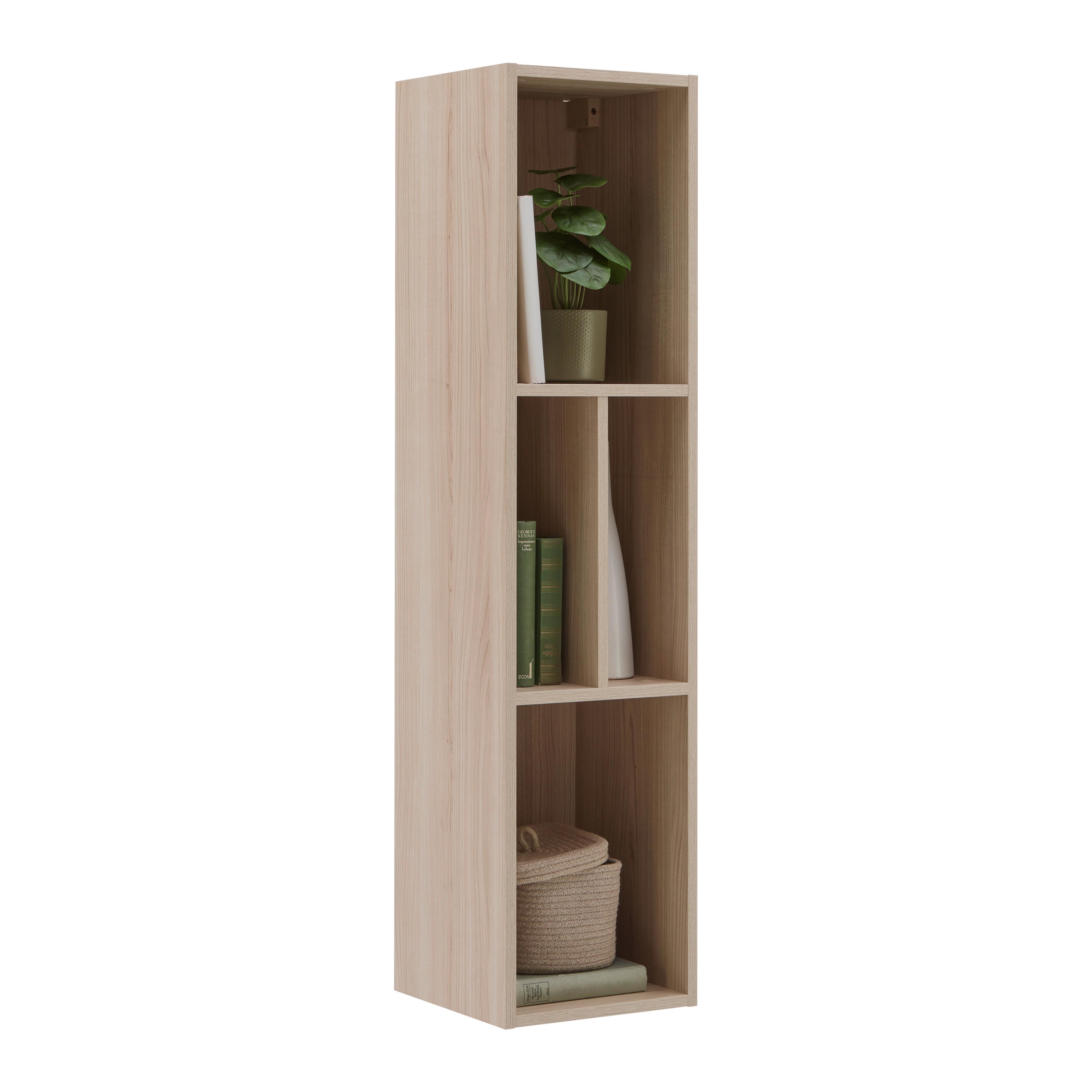 Wandregal Siena Eichefarben - Eichefarben, MODERN, Glas/Holzwerkstoff (30/125/30cm) - Premium Living