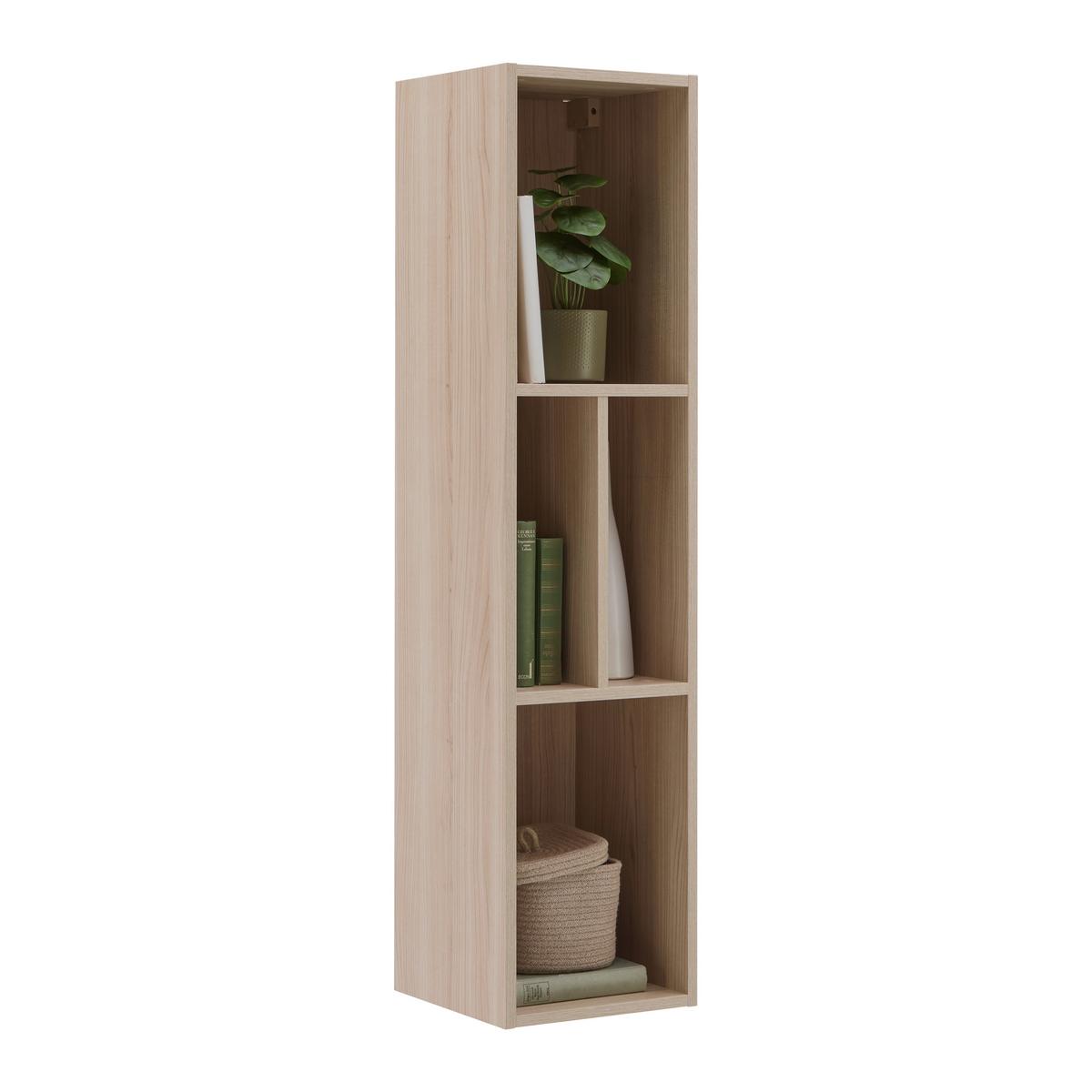 Wandregal Siena Eichefarben - Eichefarben, MODERN, Glas/Holzwerkstoff (30/125/30cm) - Premium Living