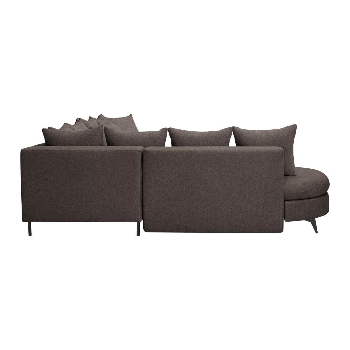 Ecksofa Axel Mokka - Schwarz/Mokka, MODERN, Textil/Metall (250/87/291cm) - Mömax