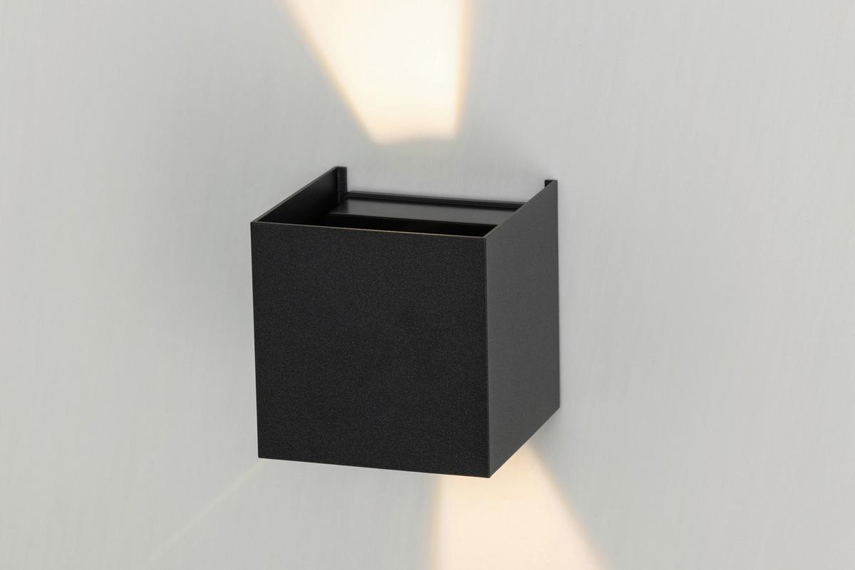 KINKIET LED ATLAS *SBN* - czarny, Basics, tworzywo sztuczne/metal (10/10/10cm) - Novel