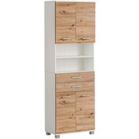 Visoka Omara Palermo, Bela, Barva Hrasta - barve kroma/siva, Konvencionalno, kovina/umetna masa (60/181/33cm) - Stylife