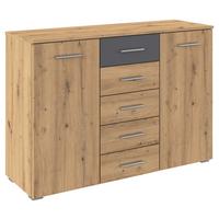 Komoda Foster - siva/hrast Artisan, Konvencionalno, drvni materijal/plastika (120/84/40cm) - Modern Living