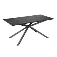 Jedilna Miza James, Temno Siva, 180x90 - temno siva/črna, Trend, kovina/leseni material (180/76/90cm)