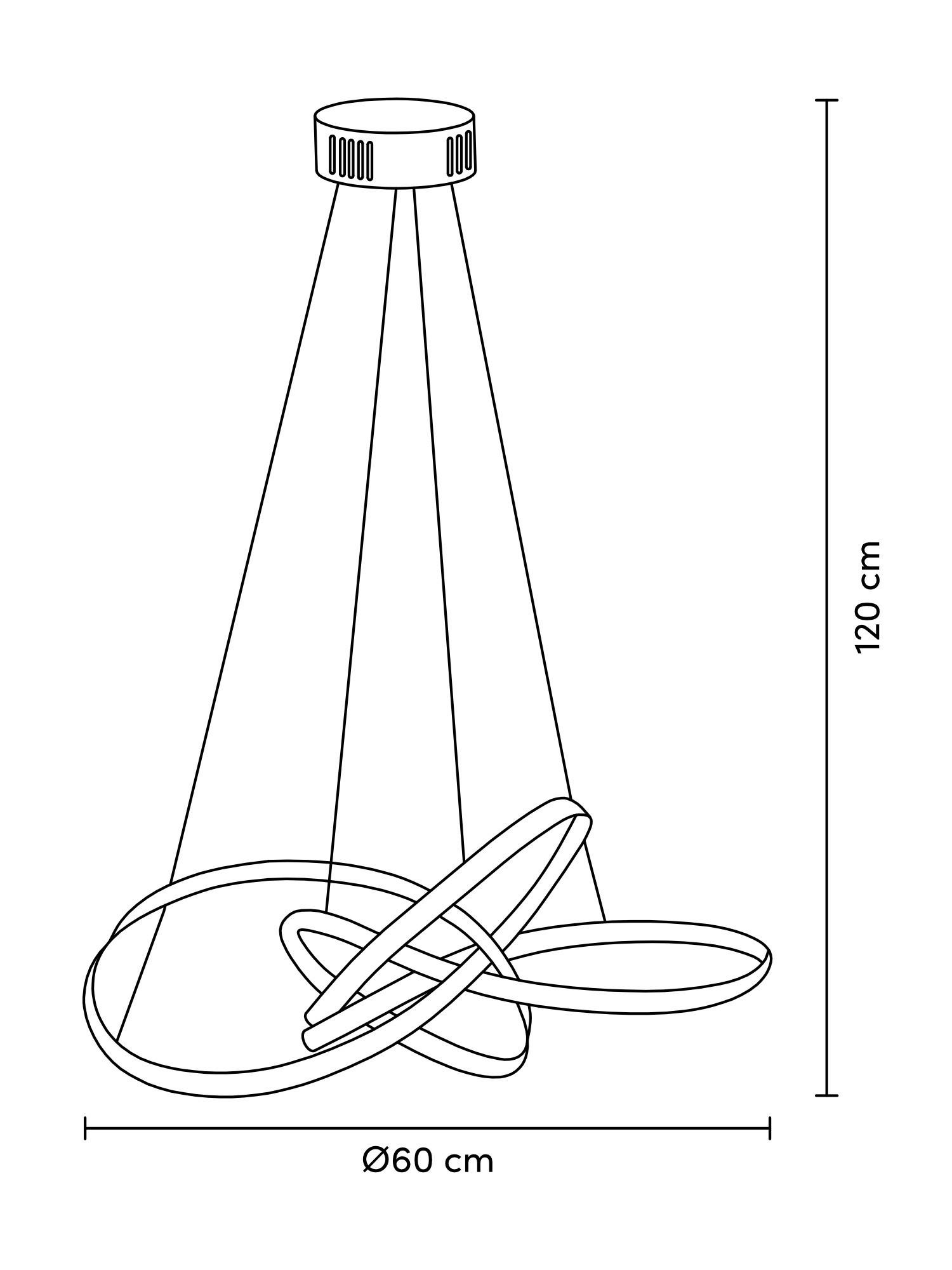 LED-HÄNGLAMPA LENORE - kromfärg, Modern, metall/plast (60/120cm) - Premium Living