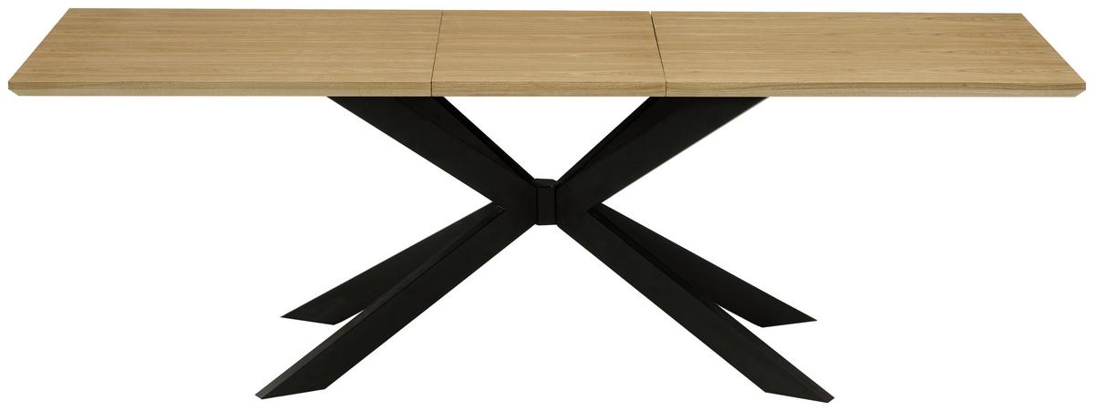Raztegljiva Miza Kalmar, Barva Hrasta, Črna, 180-230x90 - črna/barve hrasta, Moderno, kovina/leseni material (180-230/90/76cm) - P & B