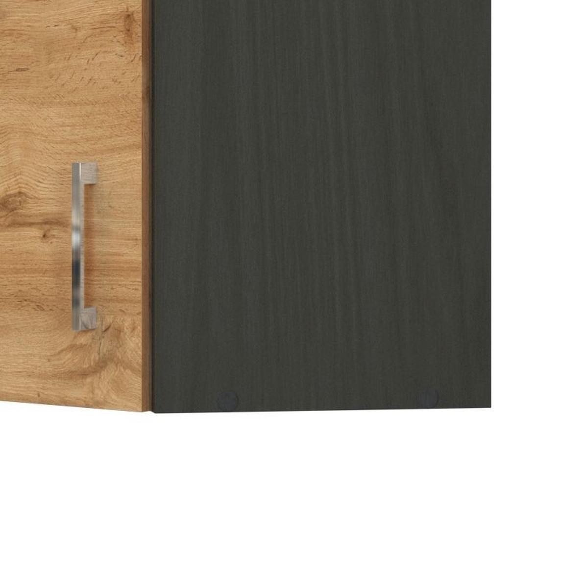 Held Eckoberschrank ca. 60 cm Eiche/Anthrazit - Chromfarben/Anthrazit, MODERN, Holzwerkstoff/Metall (60/57/60cm) - Held